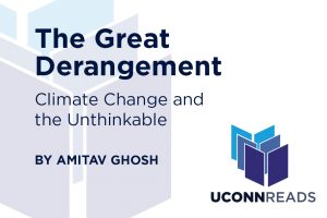 Title of book along with the author and UConn Reads logo