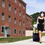 On Aug. 14, a UConn move-in unlike any other began, as students arrived on campus in masks, got tested for the virus, and prepared to wait two weeks in University housing for the start of classes. (Peter Morenus/UConn Photo)