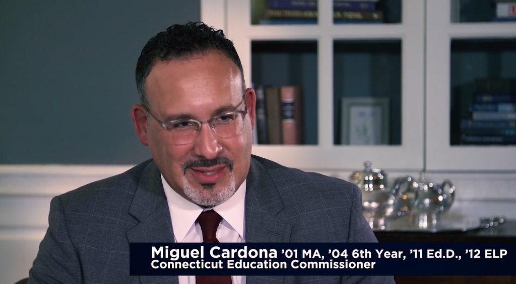 Miguel Cardona, a UConn alum, who has been selected as President-Elect Biden's nominee for Secretary of Education.