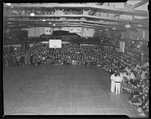A packed house inside Hawley Armory in 1940.
