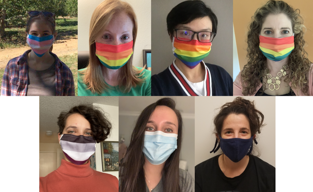 A photo collage of the researchers who worked on a study about how LGBTQ+ college students are faring during the pandemic.