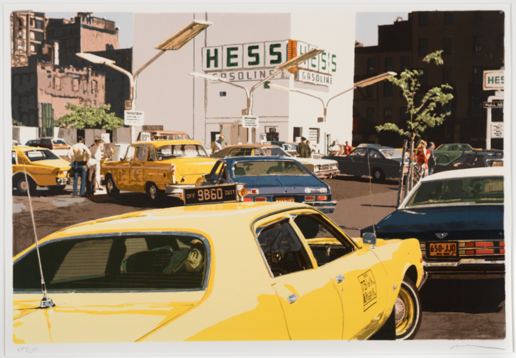 “Gas Line from CITY-SCAPES” (1979), screen print by Ron Kleemann. Gift of Eugene I. Schuster