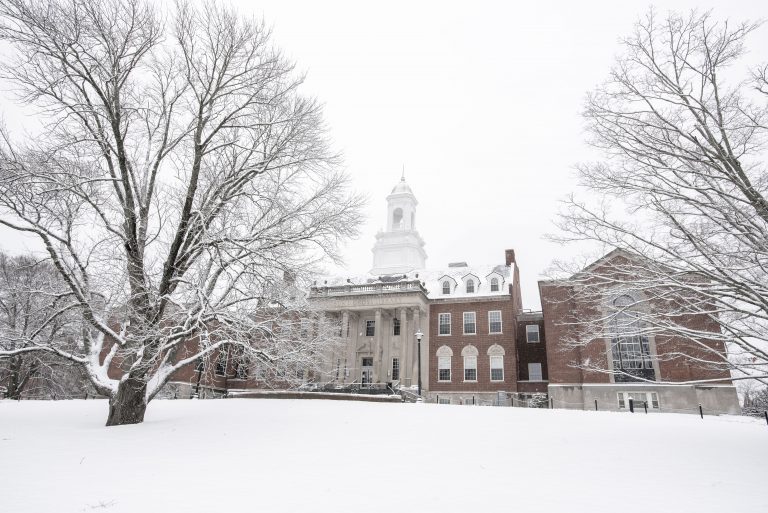 Wilbur Cross covered in snow