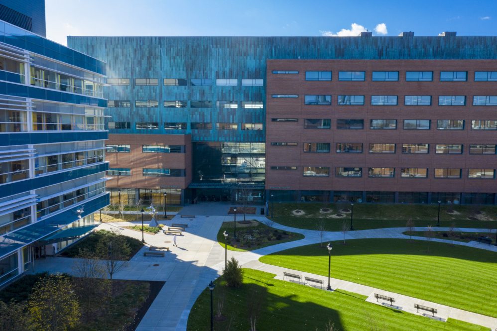 Aerial view of the UConn School of Pharmacy