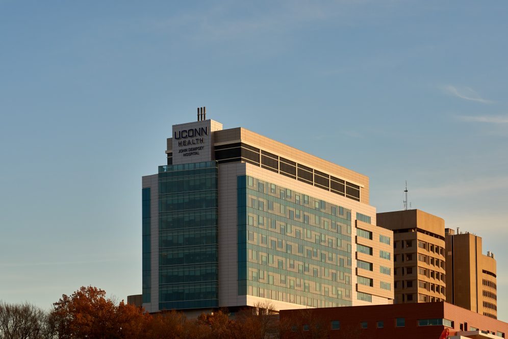 UConn John Dempsey Hospital tower at UConn Health