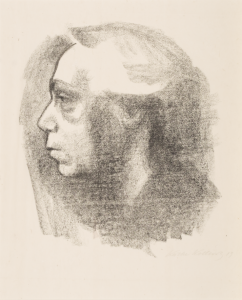 Käthe Kollwitz (1867-1945), Selbstbildnis [Self-Portrait] (1919), Lithograph, William Benton Museum of Art, The Walter Landauer Collection of Käthe Kollwitz.