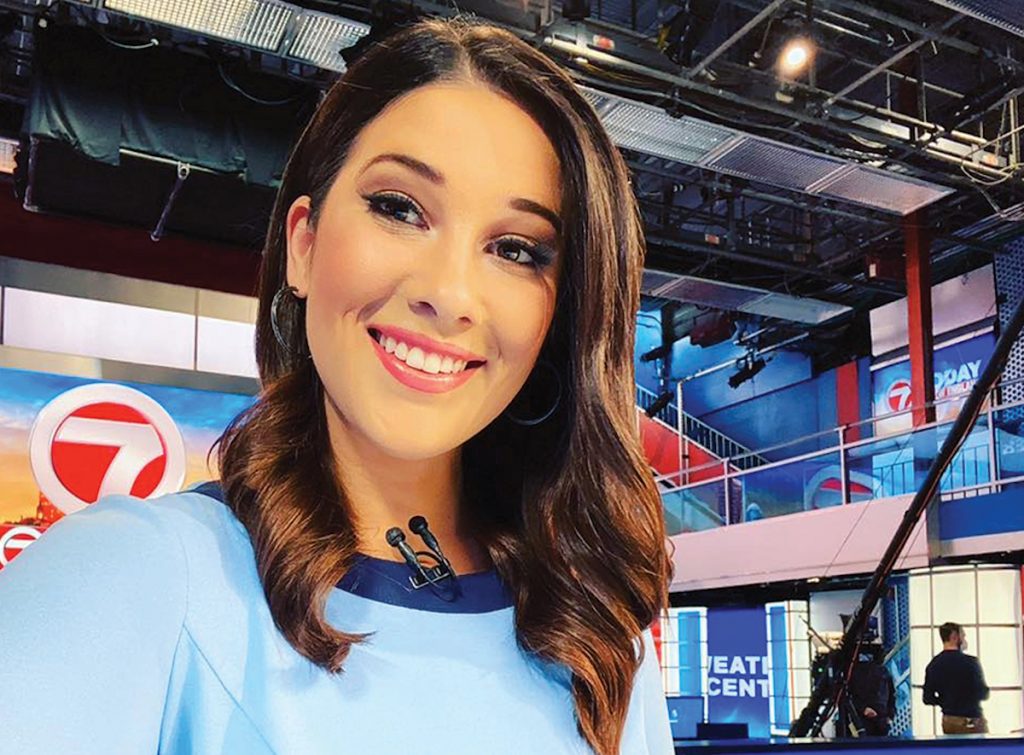 Juliana Mazza reporting the morning news at WHDH 7 in Boston.