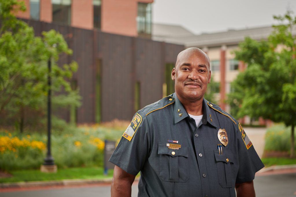 Gerald Lewis, UConn chief of police, along Fairfield Way on July 19, 2021