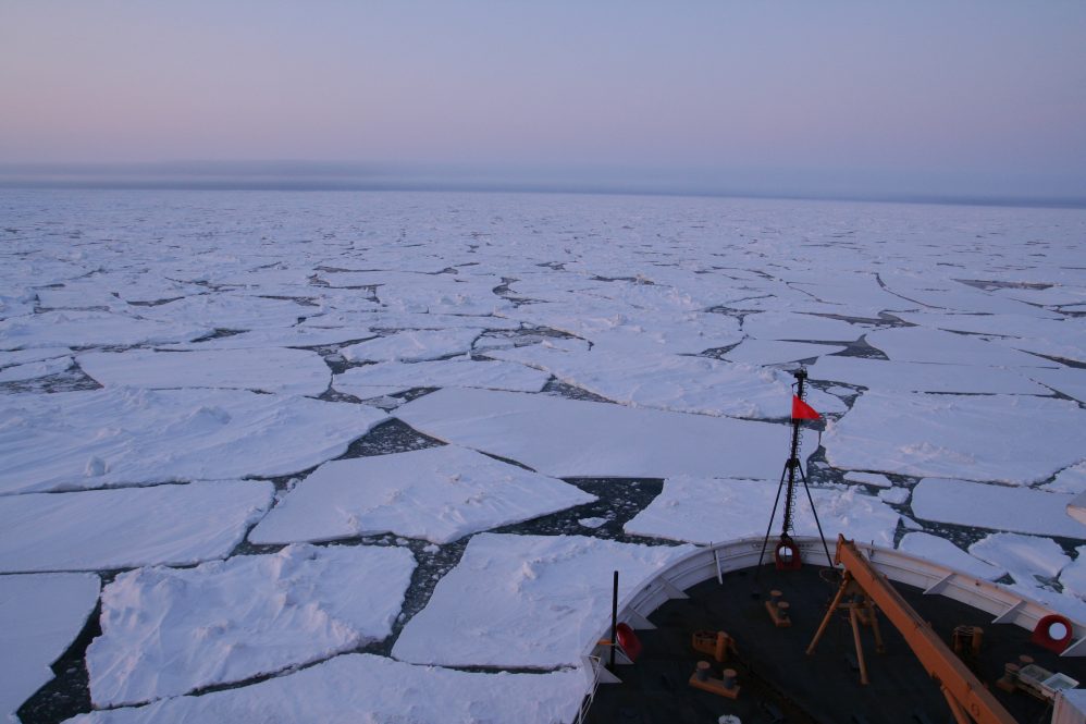 Study co-author Julie Granger sampled water from the Arctic Ocean aboard the US Coast Guard icebreaker Healy.