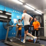 Man runs on treadmill