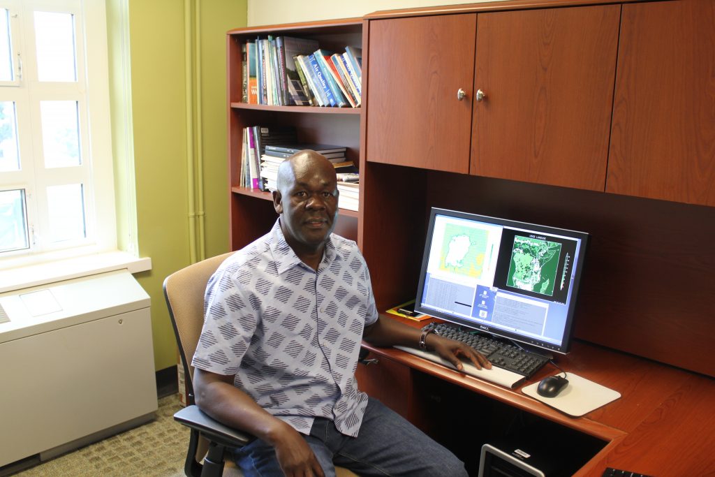 Smiling man at desk