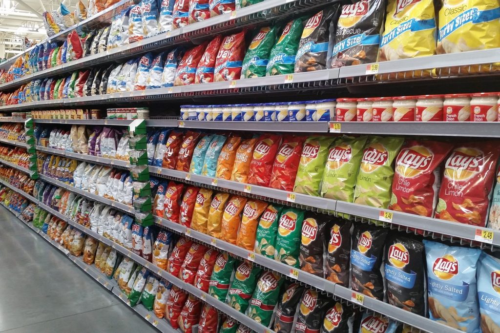 Chips in grocery store