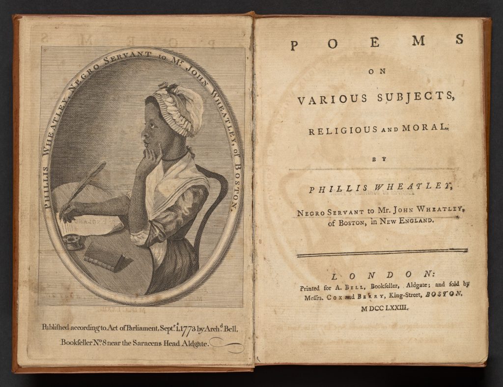 A first edition of the book "Poems on Various Subjects, Religious and Moral", by Phillis Wheatley. UConn historian Cornelia Dayton has unearthed documents that offer valuable insight into the poet's life.