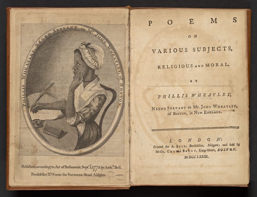 A first edition of the book "Poems on Various Subjects, Religious and Moral", by Phillis Wheatley. UConn historian Cornelia Dayton has unearthed documents that offer valuable insight into the poet's life.