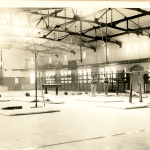 An undated photo shows the interior of Hawley Armory, which was built in 1914 and has served as everything from a basketball arena to a venue for commencement (Department of Archives & Special Collections/UConn Library).