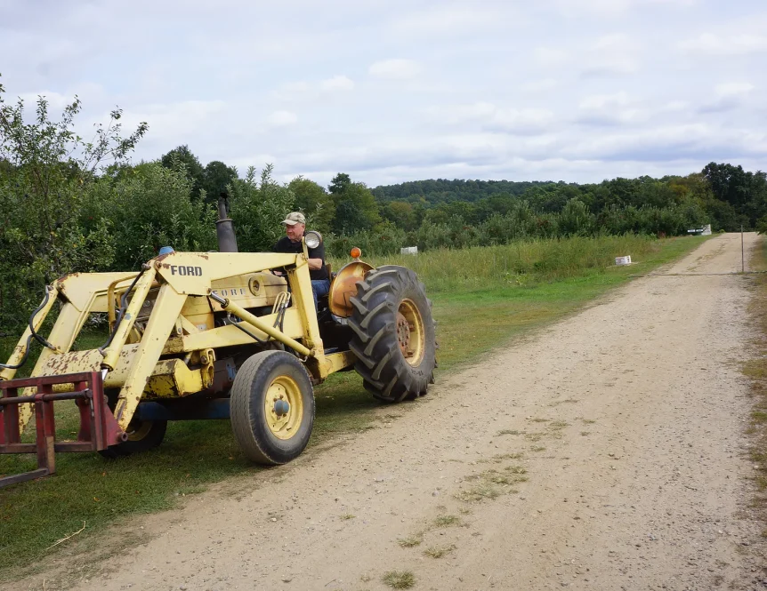 A farmer drives a tractor in Windham County. Grown Connected is is a new marketing and educational campaign to help showcase the robust agricultural industry in Connecticut’s “quiet corner."