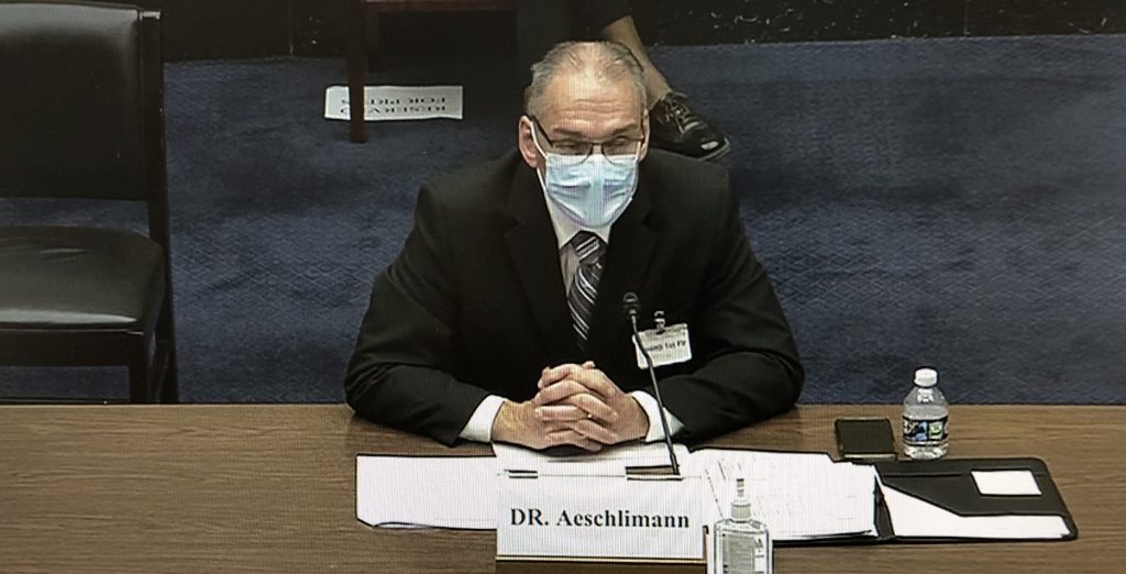 Dr Aeschlimann provides witness testimony in DC