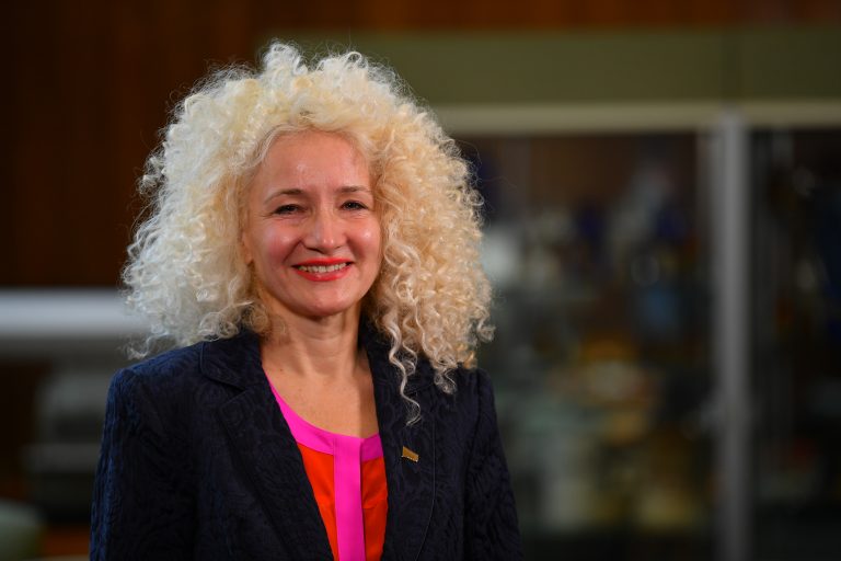 Radenka Maric, appointed Jan. 26 as interim president of the University of Connecticut, photographed at the Stowe Library at UConn Health on Jan. 14, 2022.