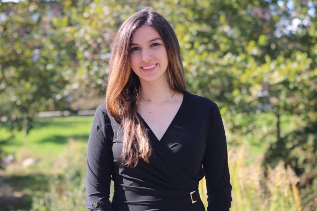 Sabrina Uva, a UConn senior who has led an effort to provide menstrual products like tampons for free at state-funded institutions in Connecticut.