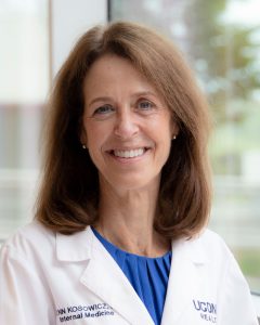 Dr. Lynn Kosowicz portrait, white coat