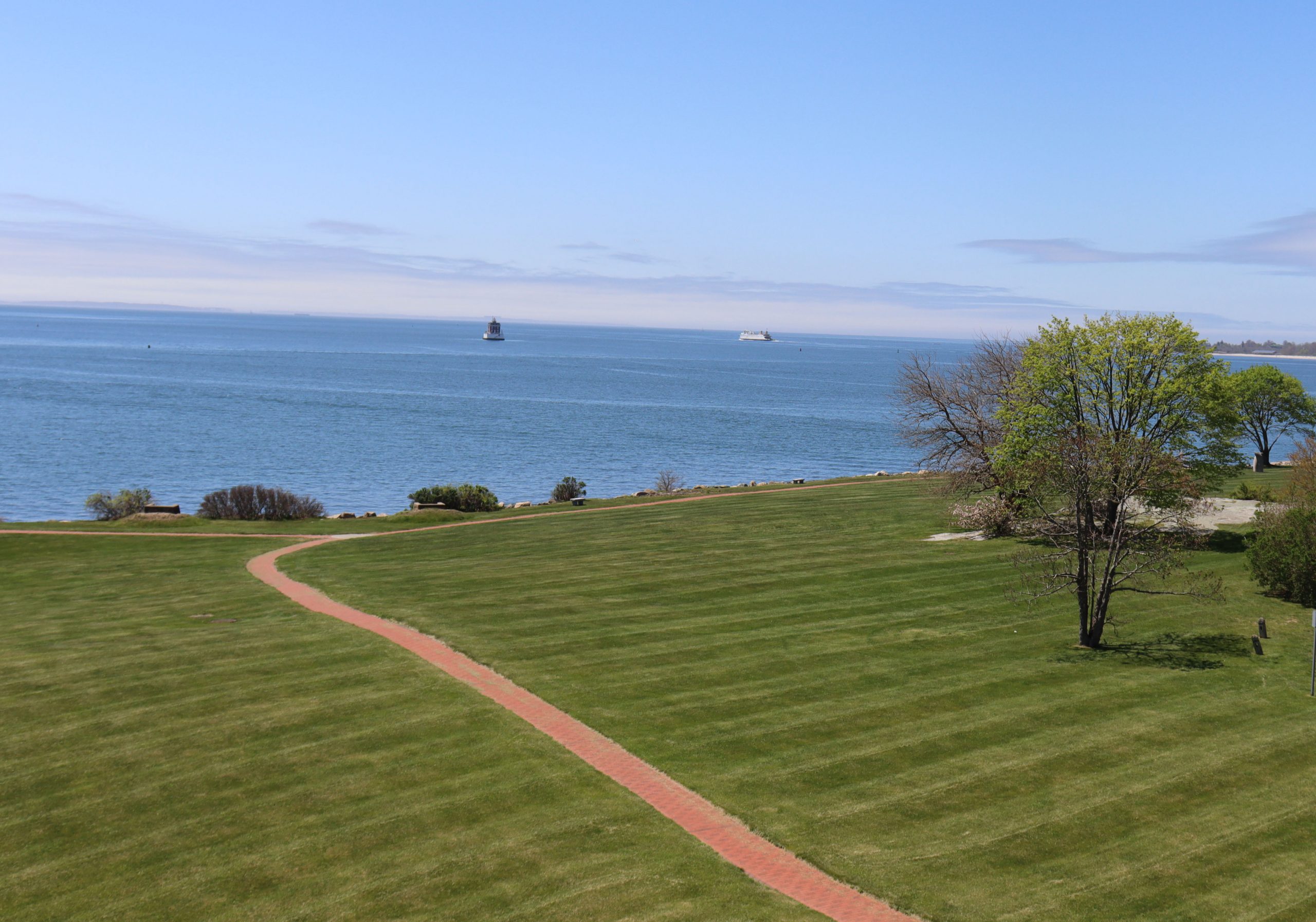 A view from UConn Avery Point, looking out over the water of Long Island Sound.