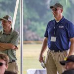 One of the faculty organizers and turfgrass researchers, Jason Henderson (right)