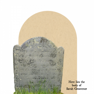 illustration of a sarah grosvenor's gravestone