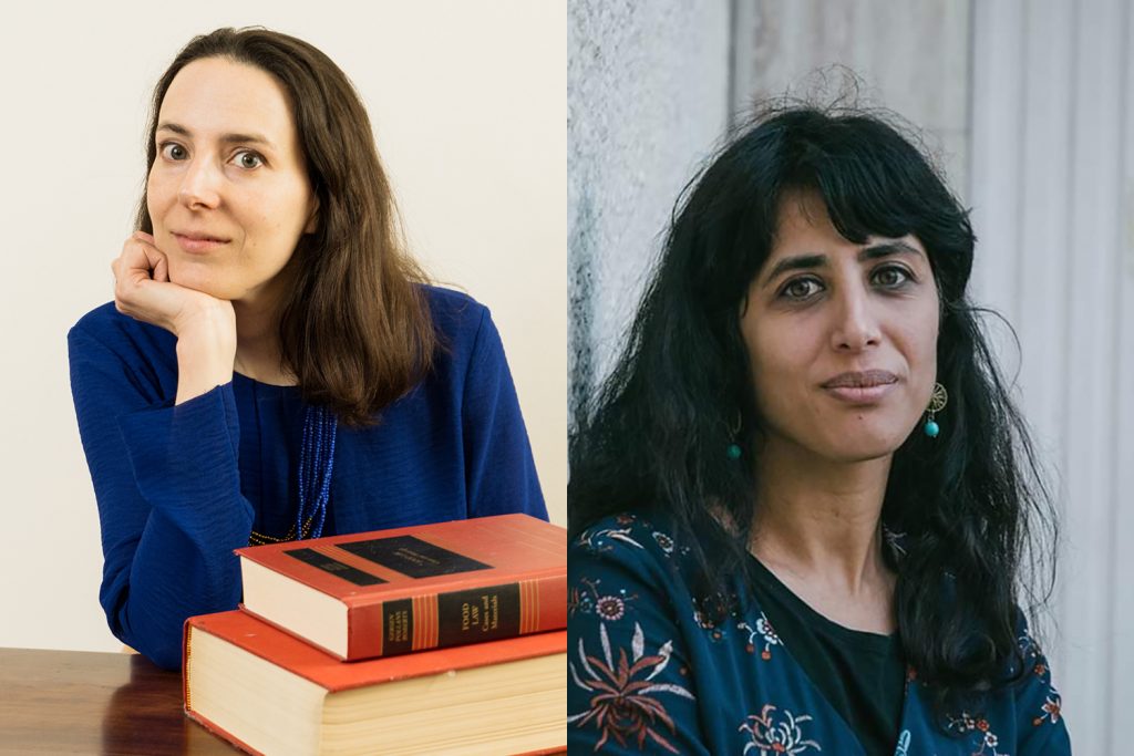 Professor Mathilde Cohen, left, and Professor Hourya Bentouhami