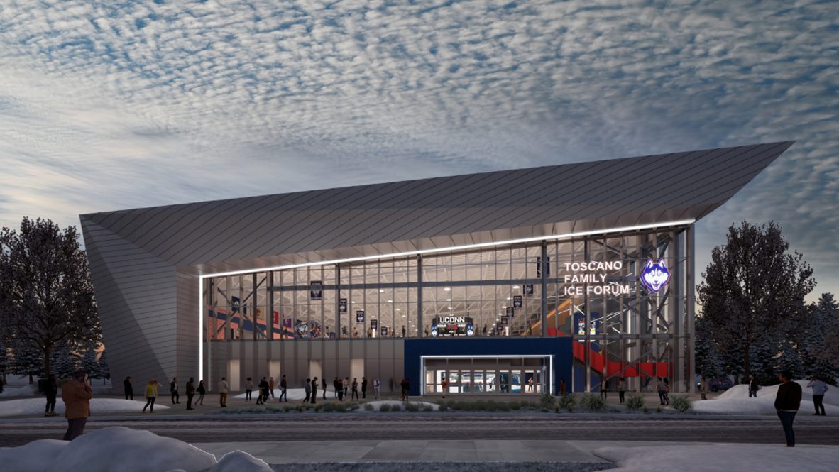 Artist's rendering of the Toscano Family Ice Hockey Arena, currently under construction.