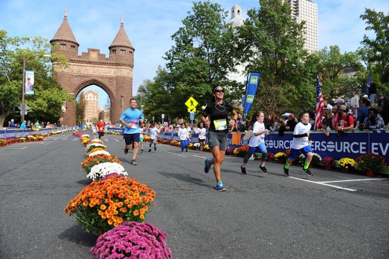 Finish line of Hartford Marathon