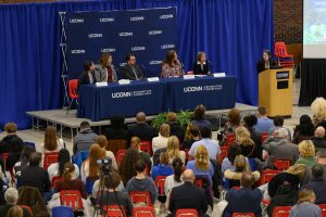 A UConn forum on the world climate at Greenwich High School