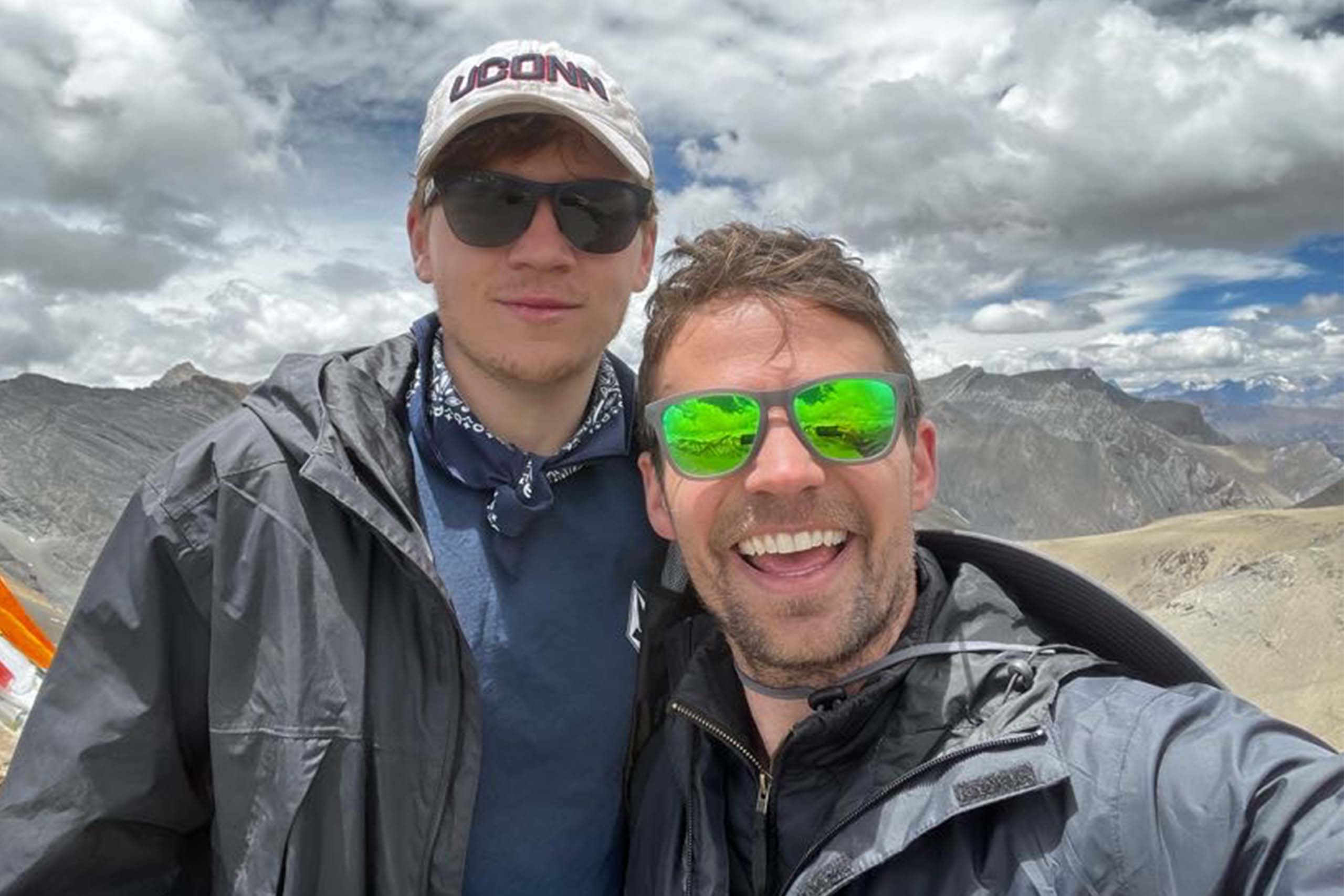 Jonathan Heiden ’24 (CLAS), left, with School of Business Professor Ryan Coles in the Himalayan mountains of Nepal.