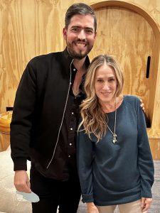 Guerra with the actress Sarah Jessica Parker, who narrated his docu-style film, Grit & Grace