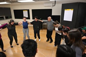 Ping Chong, a theater director and choreographer, leads a master class at the Drama-Music Building on Jan. 26, 2023. 