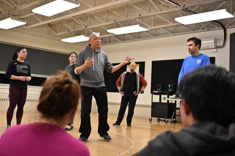 Ping Chong, a theater director and choreographer, leads a master class at the Drama-Music Building on Jan. 26, 2023.