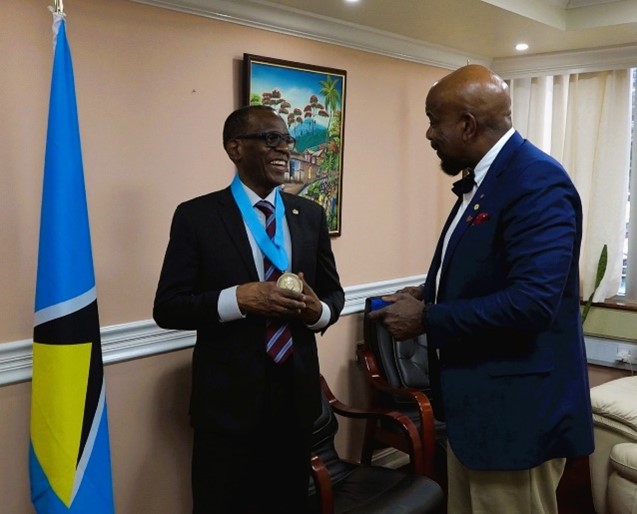 Dr. Laurencin with St. Lucia Prime Minister