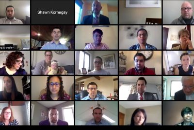 Screen shot of Zoom call participants.