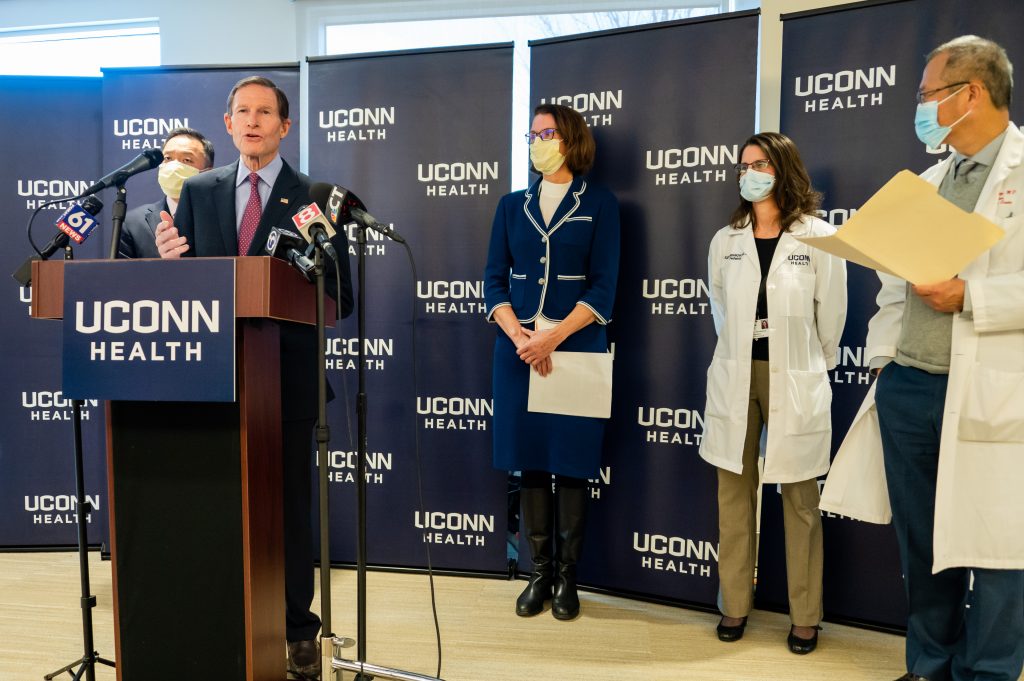 Press conference at UConn Health