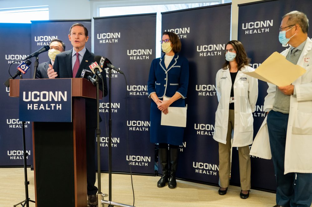 Press conference at UConn Health