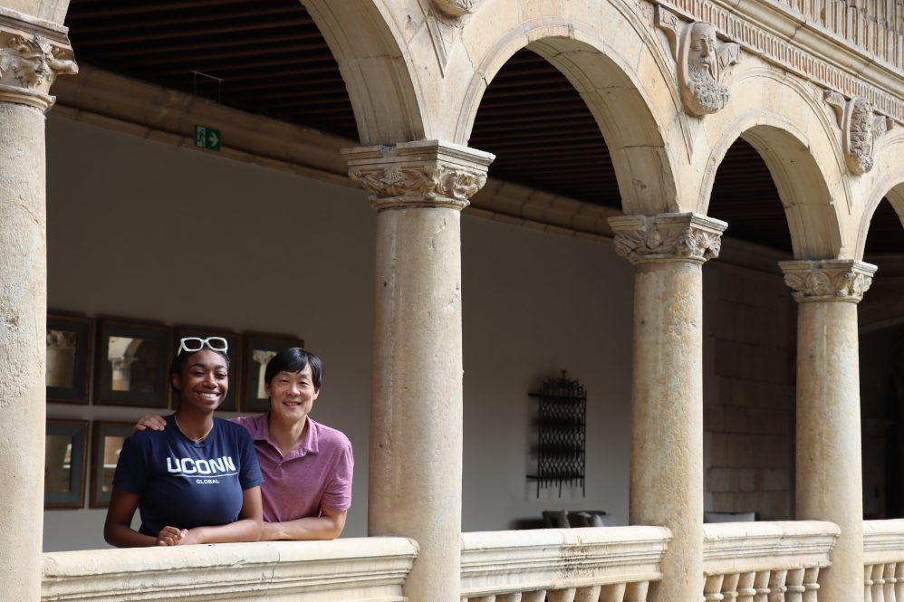 Photo of Sidney Taffe and Alex Chang in Spain.