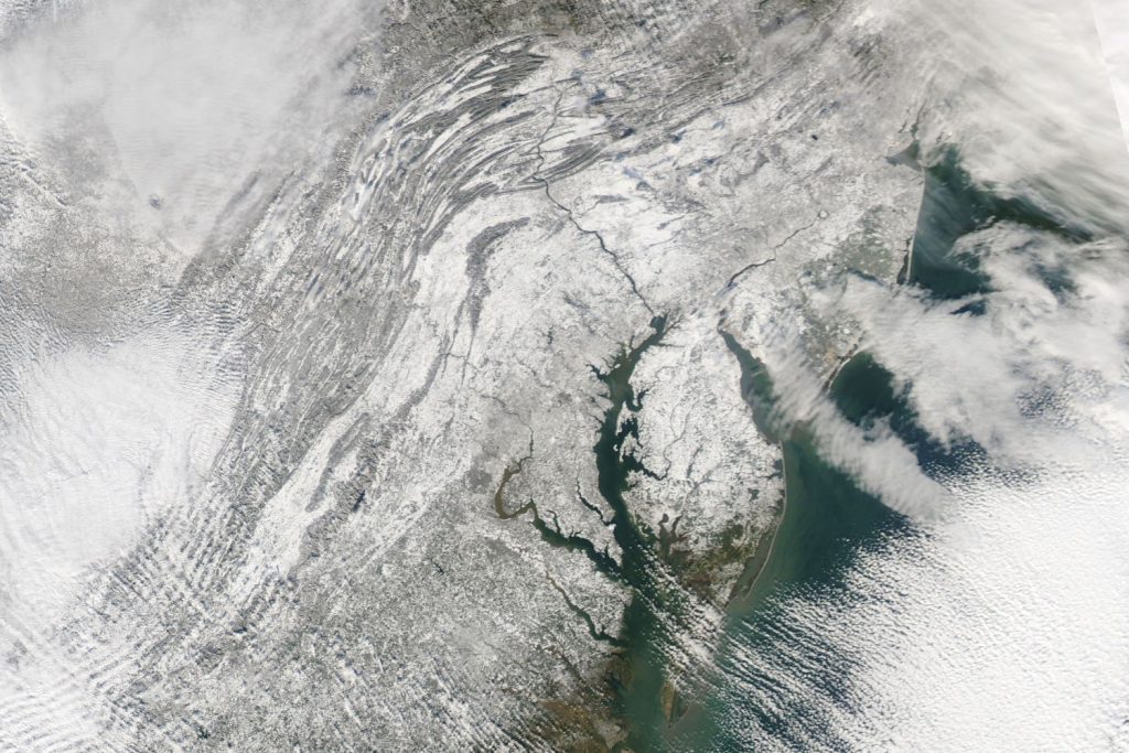 Satellite image over Mid-Atlantic