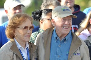 Rosalynn and Jimmy Carter among a crowd