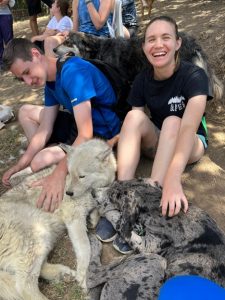 Nolan Reilly with animals in Italy