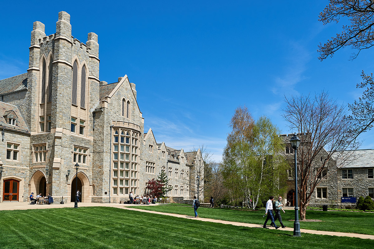 Outside the UConn Law Library from the quad