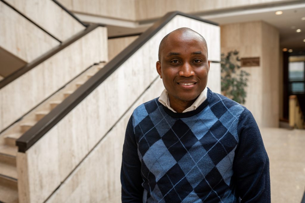 Future Dr. Ezigbobiara Umejiego graduates from UConn's medical school of May 8, 2023 (Photo by Tina Encarnacion/UConn Health).