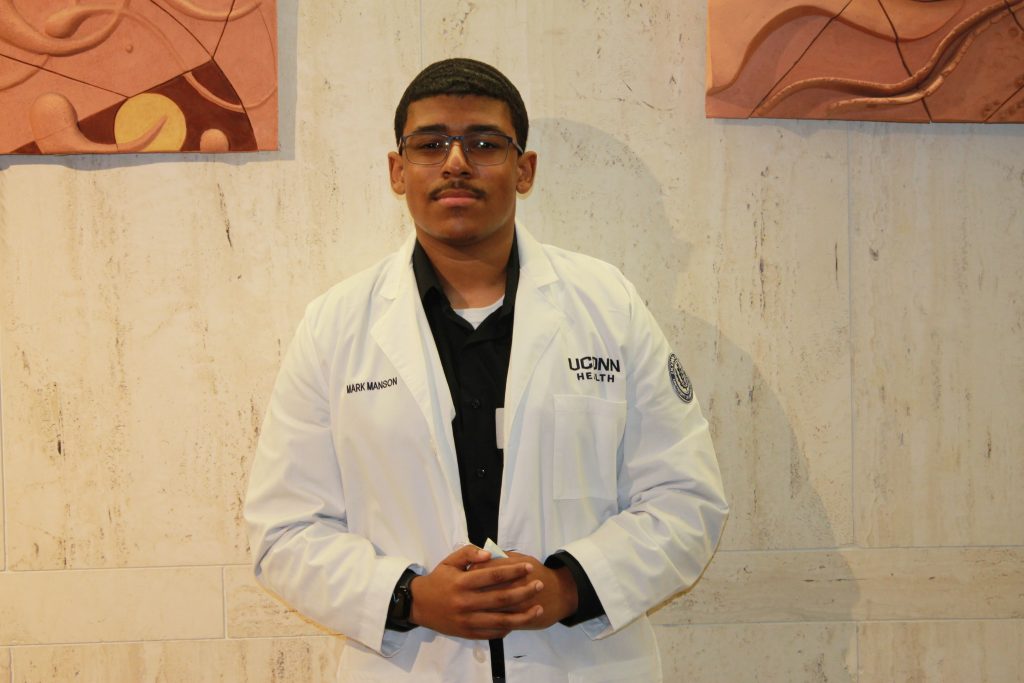 Mark Manson is graduating from Bloomfield High School and is UConn bound. After completing the Doctors Academy program at UConn Health, he will attend UConn for the next 8 years in its specialized program in medicine to dually earn both his B.S, and M.D degrees.