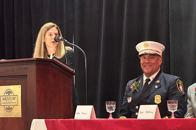 Cheif Perez being inducted into the CT Firefighters Hall of Fame