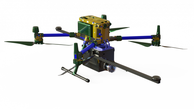 Bernard Akaawase piloting the drone