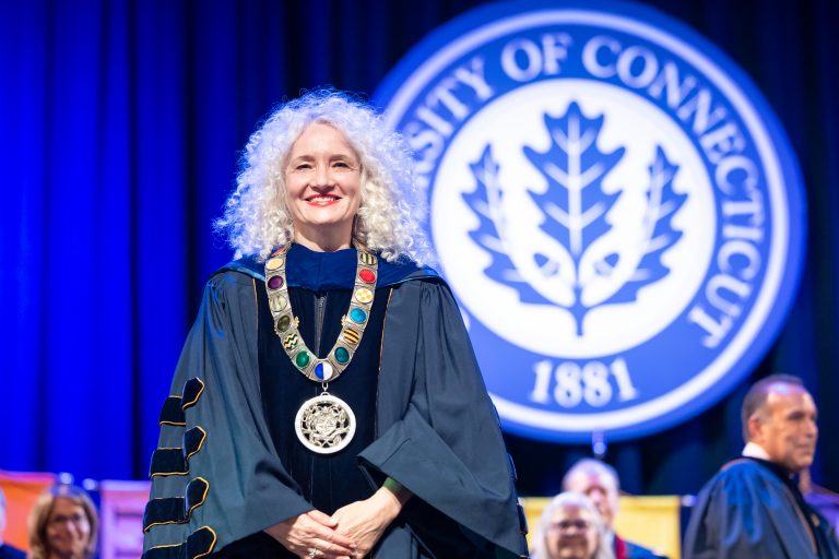 UConn President Radenka Maric poses for a photo during her inauguration