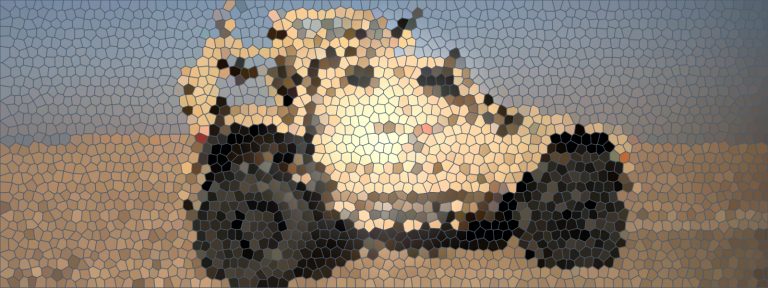 An abstract iteration of an Army ground vehicle.